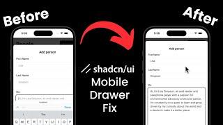 I fixed shadcn/ui Drawer for Mobile