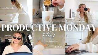 A PRODUCTIVE MONDAY | wfh morning routine, meetings, errands, planning the week + getting organized!