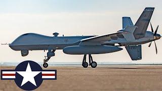 U.S. Air Force. MQ-9 Reaper Combat Drone. Taxi, Takeoff, and Land.