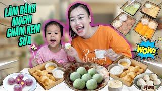 Mẹ Hà Hà Hí Cùng Em Mint Vy Thử Thách Làm Bánh Mochi Chấm Kem Sữa I Hà Hà Hí Vlog