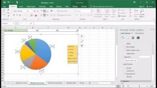 410   How to display percentage labels in pie chart in Excel 2016