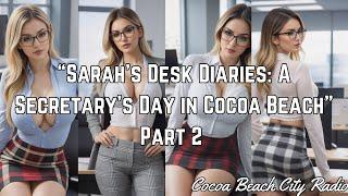 "Sarah's Desk Diaries: A Secretary's Day in Cocoa Beach" Part 2 [AI Art] (Model Sarah)