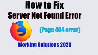 How to Fix "Server Not Found Error" in Firefox Browser || Page 404 error in Mozilla Firefox