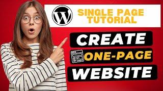 How To Create A One Page Website in WordPress  | Single Page Website Tutorial