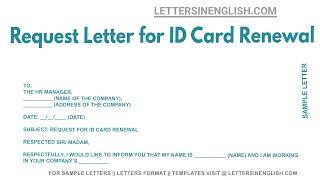 Request Letter for ID Card Renewal - Sample Letter Requesting ID Card Renewal