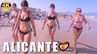  Alicante Spain · 4K · San Juan Hot Summer Holidays Beach Life Walk ️️