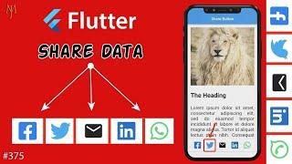 Flutter Tutorial - Create Social Share Buttons | Share Text, Link | WhatsApp, Facebook, Twitter