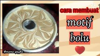 CARA membuat model motif yang cantik pada bolu marmer cake