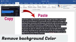 How to remove Background color of text in Word || All possible methods