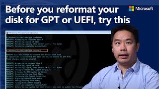 Convert BIOS / MBR to UEFI / GPT without reformatting - MBR2GPT tool | Prepare for Windows 11