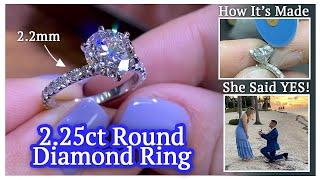 The MAKING of By Bonnie's Most Classic Ring | 2.25ct Round Cut Diamond Engagement Ring 2.2mm Band