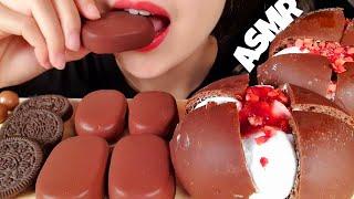 CHOCOLATE DESSERT ASMR MUKBANG l chocolate covered ice cream ASMR chocolate cake ASMR oreo cookies