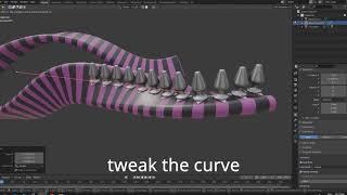 BLENDER: How to array object along curve without distortion and align to a surface normal.
