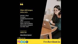 Wipro Off Campus Drive 2021