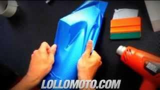 Pellicola Adesiva Car Wrapping Carbonio BLU Termoformabile 3D Auto Moto Camper Camion LOLLOMOTO