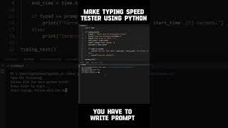 Make Typing Speed Tester using python  || #python #pythonprogramming