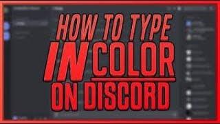how to type in color in discord
