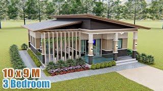 Satisfying House Design Idea | 10 X 9 Meters with 3 bedroom | Philippine House