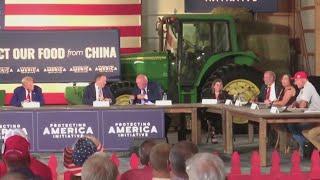 Republican candidate Donald Trump announces potential tariffs on John Deere