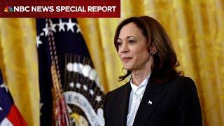 WATCH: Kamala Harris makes first public remarks since being endorsed by Biden | NBC News