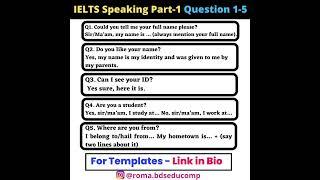 IELTS SPEAKING PART 1 Questions