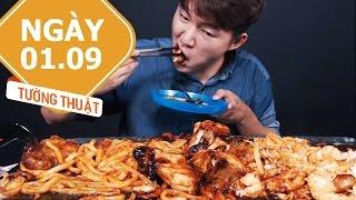 Cách chế biến Gà trộn mì Udon và Cơm theo kiểu Hàn Quốc | Món ngon dễ làm | 1/9/16 | Woossi stream