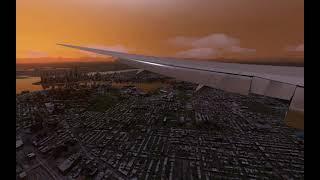 FS2020 Boeing 777 Sunset Landing at New York LaGuardia