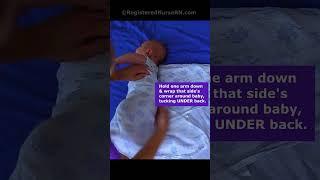 Swaddle a Newborn Baby:  Tutorial in 50 Seconds #shorts