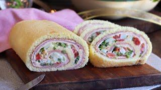 Roll Cake with Ham and Cheese | Pionono - CUKit