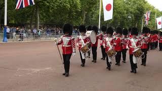 Corps of Drums of the 1st Battalion Welsh Guards and 1st Battalion Welsh Guards