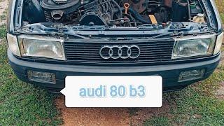 audi 80 b3 замена и установка переднего бампера с противотуманками!