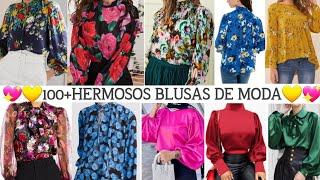 BLUSAS SENCILLAS de MODA PRIMAVERA VERANO 2022 BLUSAS DE MODA 2022 BLUSAS BONITAS ELEGANTES MODERNAS