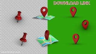 Map Location icon animation in green screen and transparent background free download @freeGfx