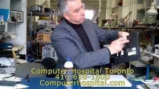 Easy Quick Clean  Dust from  Hot Noisy Laptop without Tools  in 30 Secs by Computer Hospital Toronto