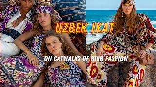 Uzbek ikat on the catwalks of high fashion. Ralph Lauren's Spring collection 2022 by Uzbek Ikat.