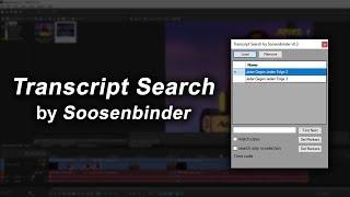 TRANSCRIPT SEARCH eine Erweiterung für Sony Vegas Pro TUTORIAL