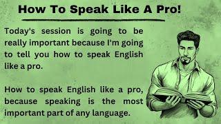 You can speak English like a pro || Learn English || Graded Reader || Improve Your English ||