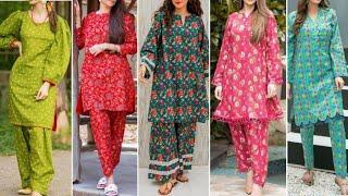 2 piece printed dress designing ideas for summer 2023 | 2 piece #printed #dress  design for Eid 2023