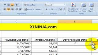 How to use the TODAY function in Excel to calculate late payments
