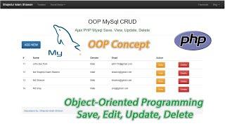 OOP PHP MySQL CRUD. OOP PHP Save, Edit, Update, View, Delete Data