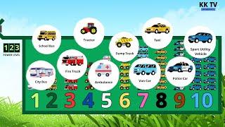 Learn Numbers  And Vehicle Names | Vehicle Names | Kid And Kid TV