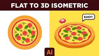 Adobe Illustrator Tutorial - How to Create 3D Isometric Pizza Illustration (Step by Step)