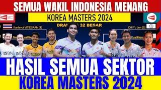 WOW PENUH KEJUTAN‼️DANIEL/FIKRI & SABRE, Hasil Semua Sektor Babak 16 Besar Korea Masters Hari ini.!!