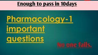 Important questions to pass Pharmacology-1|B-PHARMACY (4SEM)|with notes.