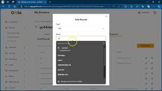 Adding DNS records on GO54