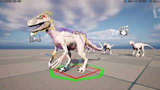 Unreal 5 Control Rig White Raptor Dinosaur