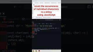 count the occurrences of individual characters in a string using JavaScript