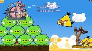 Angry Birds Cannon 3 - BLAST THE PIGGIES TO RESCUE THE STELLA IN CAGE!