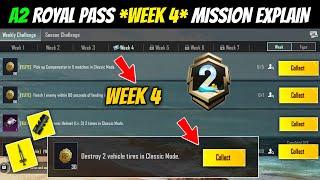 Season c4s12 A2 week 4 mission explain)Pubg Mobile rp mission | Bgmi week 4 mission explain