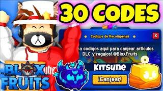 30 CODIGOS DE BLOX FRUITS CODES ROBLOX *KITSUNE*